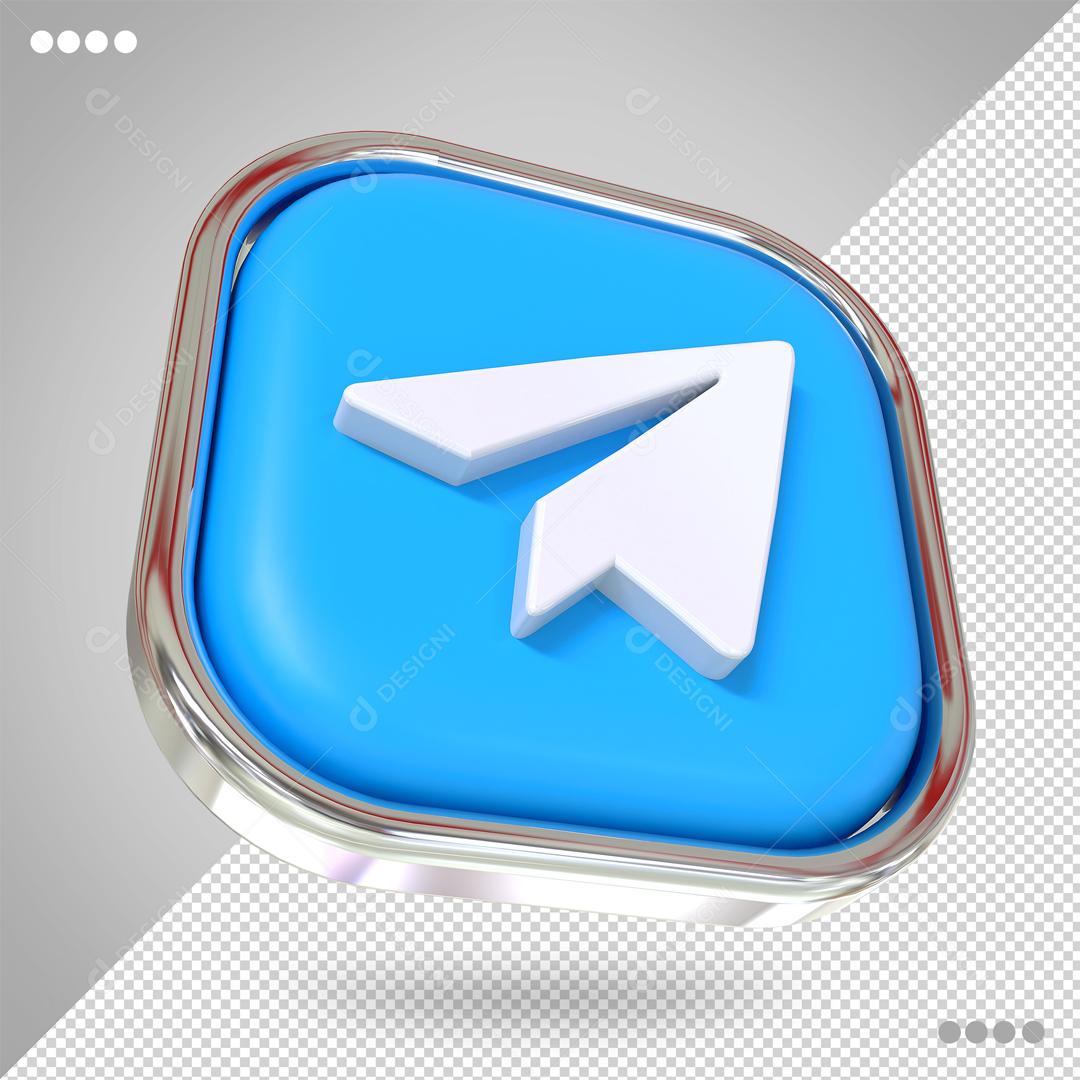 Telegram Elemento 3D Para Composição PSD