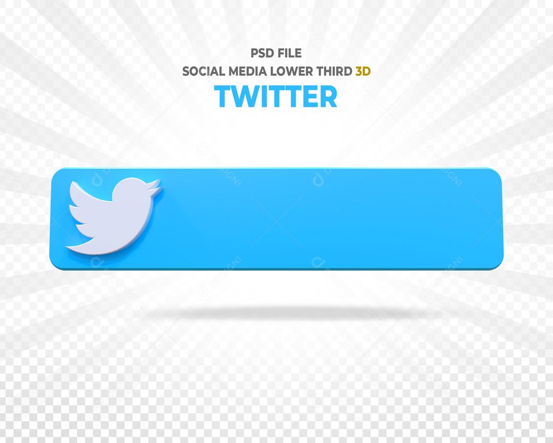 Tag Twitter Elemento 3D Para Composição PSD