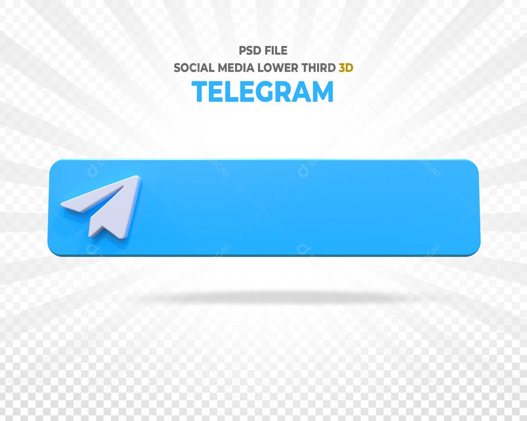 Tag Telegram Elemento 3D Para Composição PSD