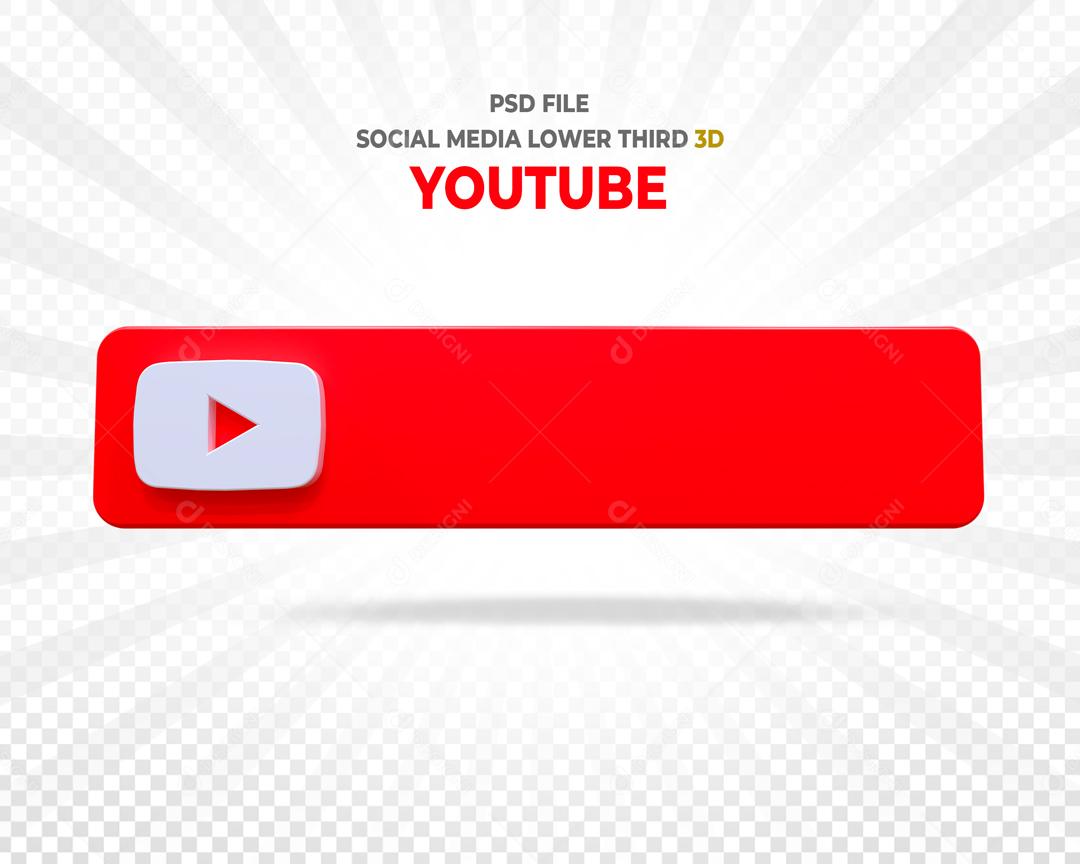 Tag Youtube Elemento 3D Para Composição PSD