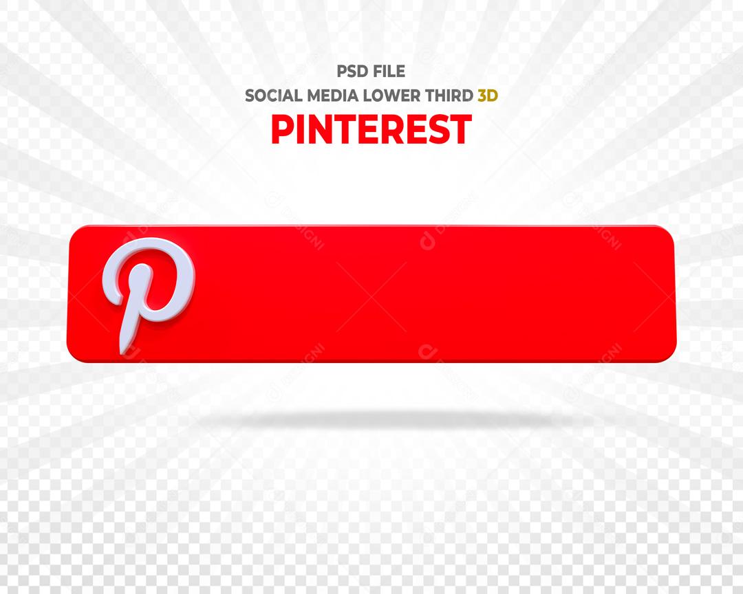 Tag Pinterest Elemento 3D Para Composição PSD