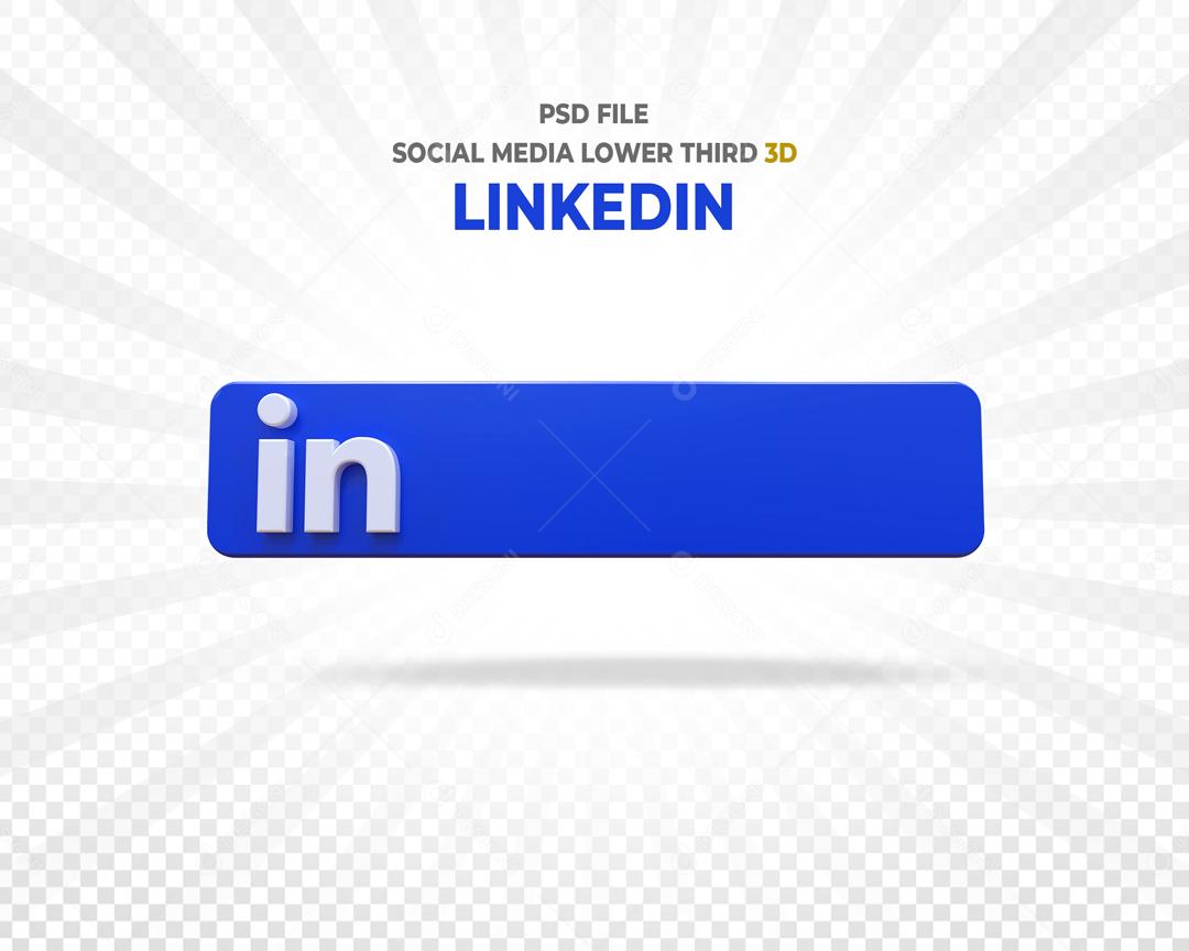 Tag Linkedin Elemento 3D Para Composição PSD