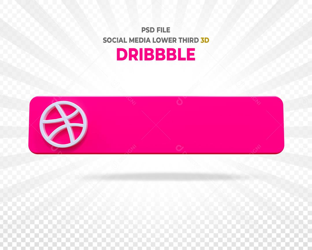 Tag Dribbble Elemento 3D Para Composição PSD