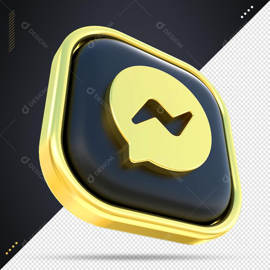 Elemento 3D Messenger Para Composição PSD