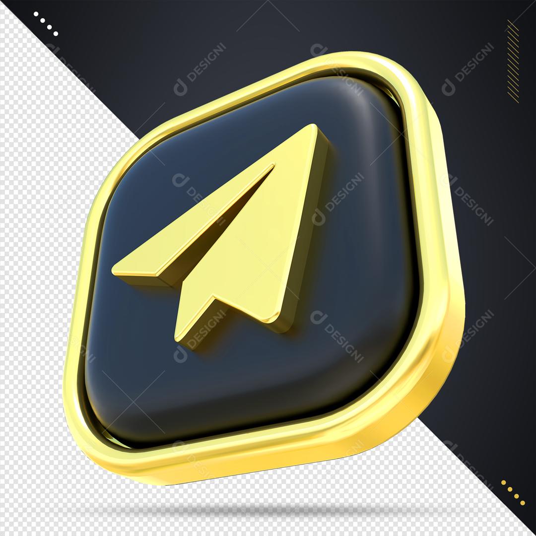 Telegram Elemento 3D Para Composição PSD