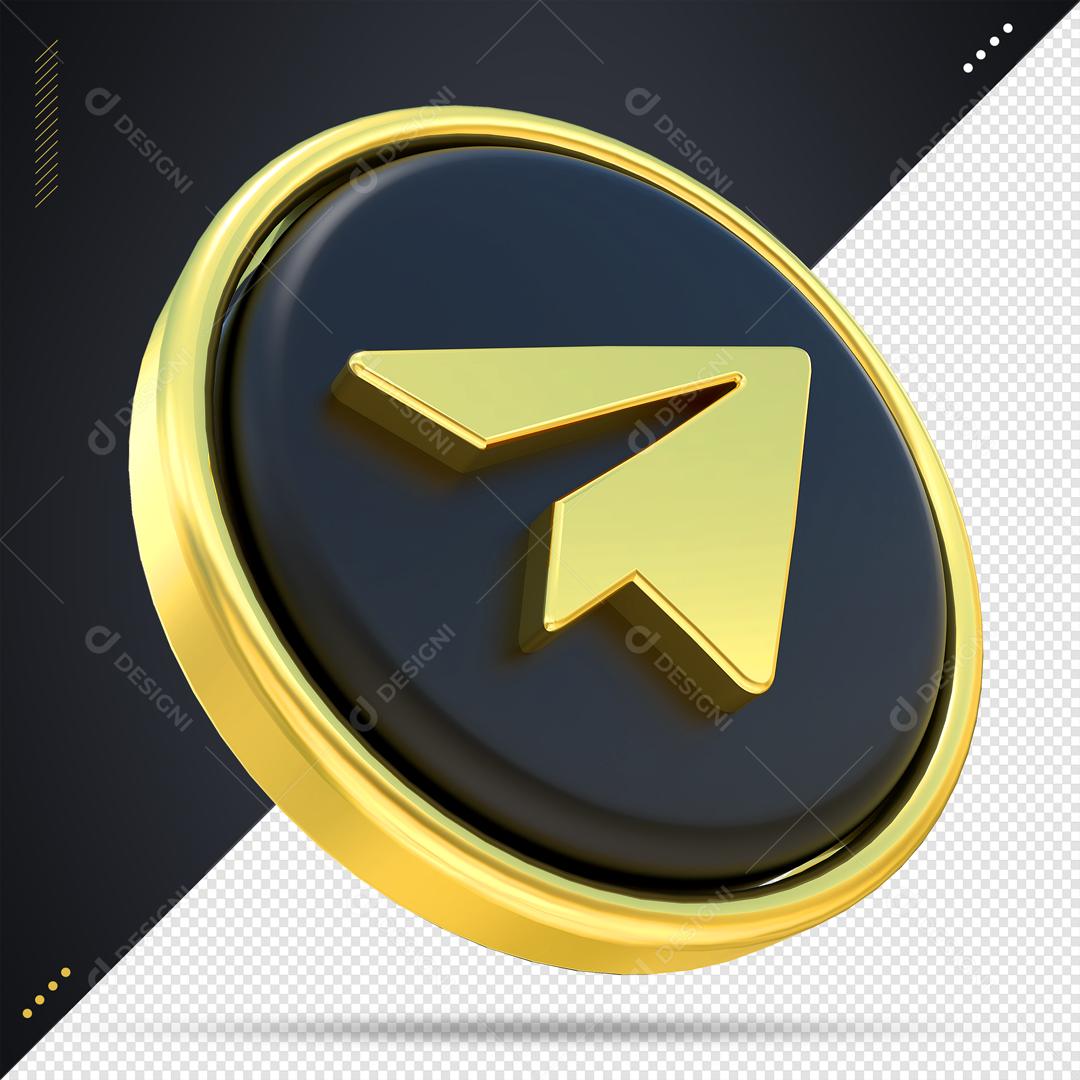 Ícone 3D Telegram Para Composição PSD