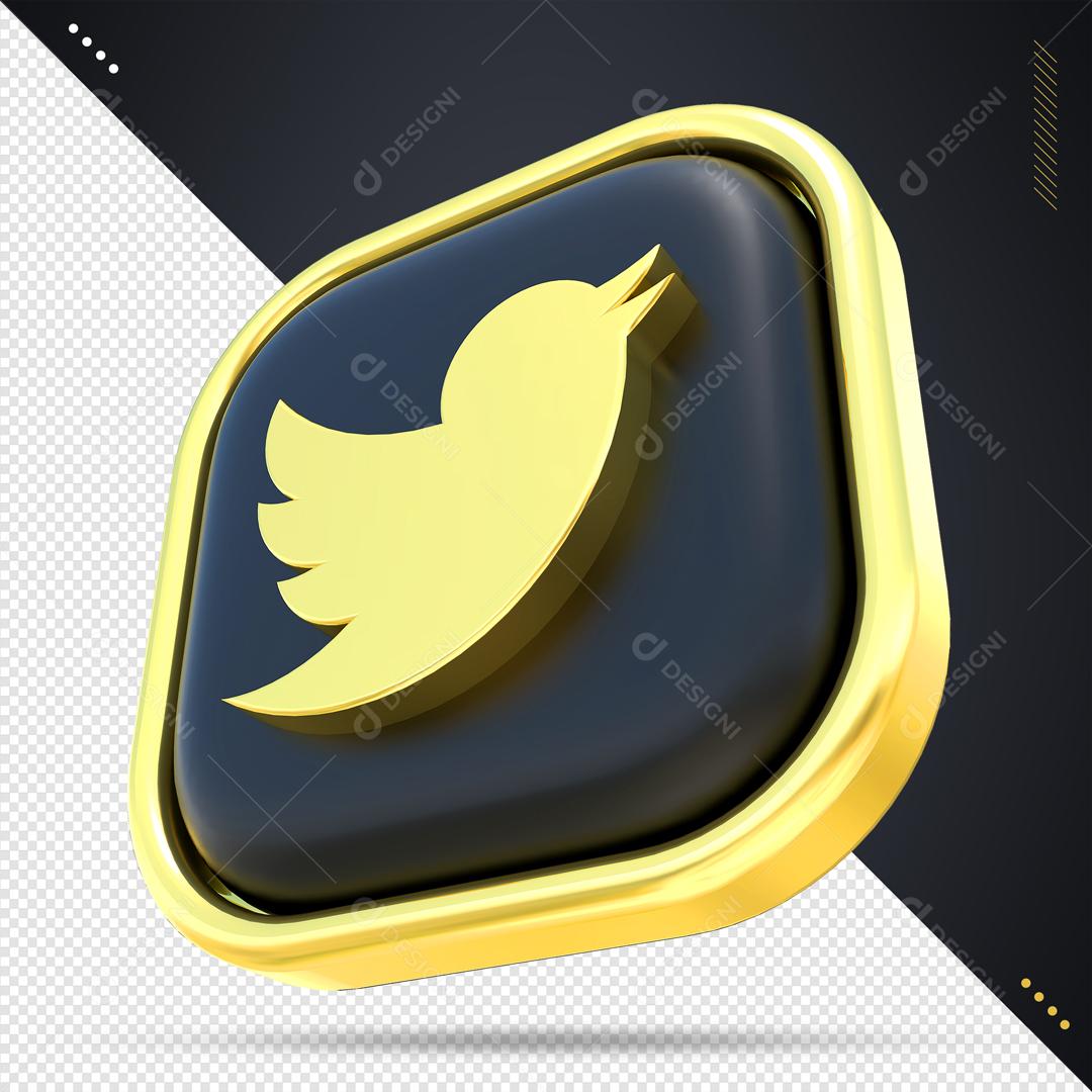 Twitter Elemento 3D Para Composição PSD