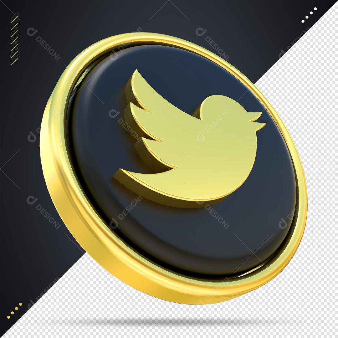 Ícone 3D Twitter Para Composição PSD