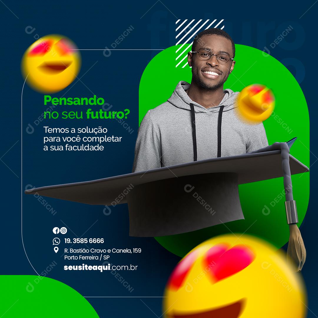 Social Media Pensando no Futuro Empréstimo PSD Editável