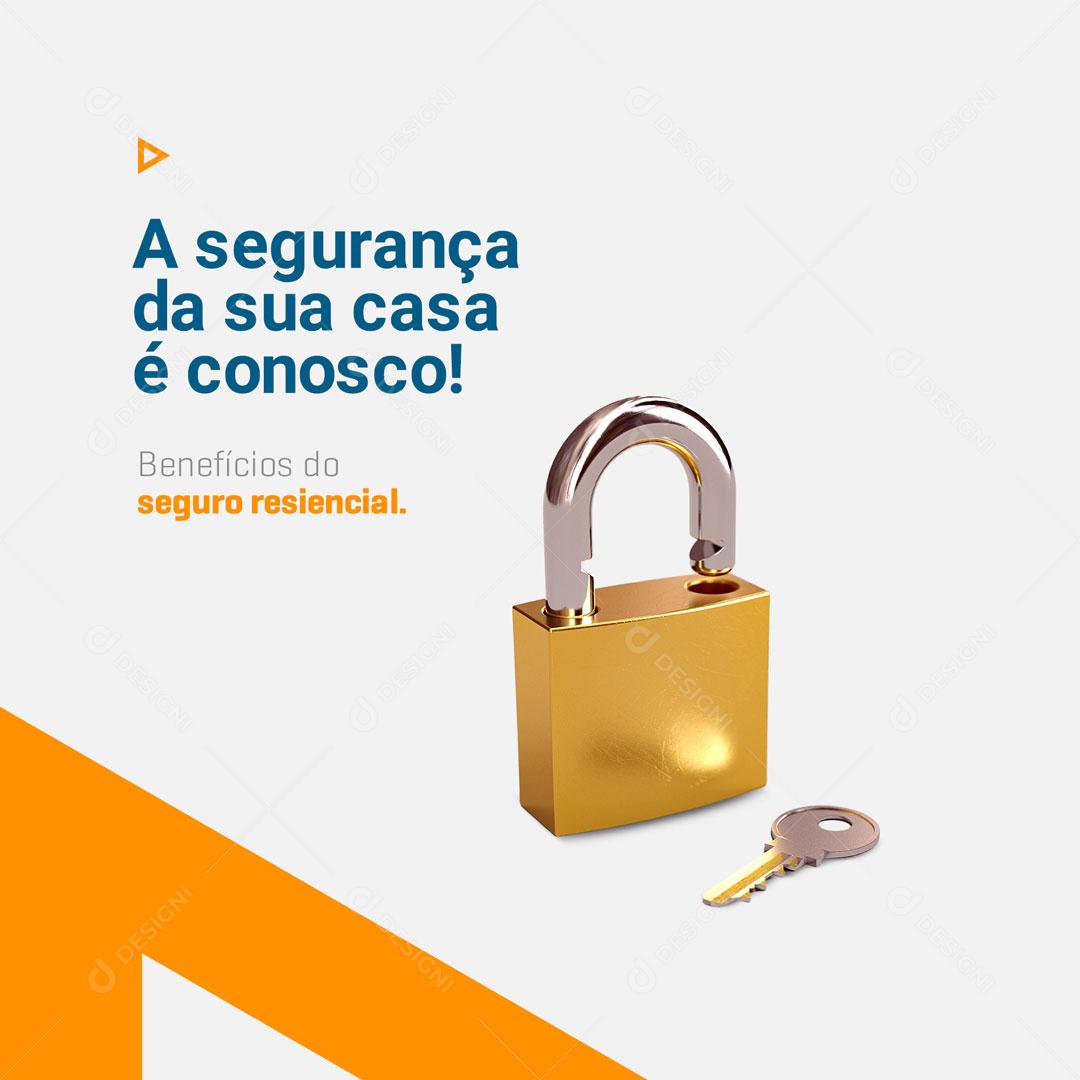 Post Seguro Residencial Sua Casa Segura Social Media PSD Editável