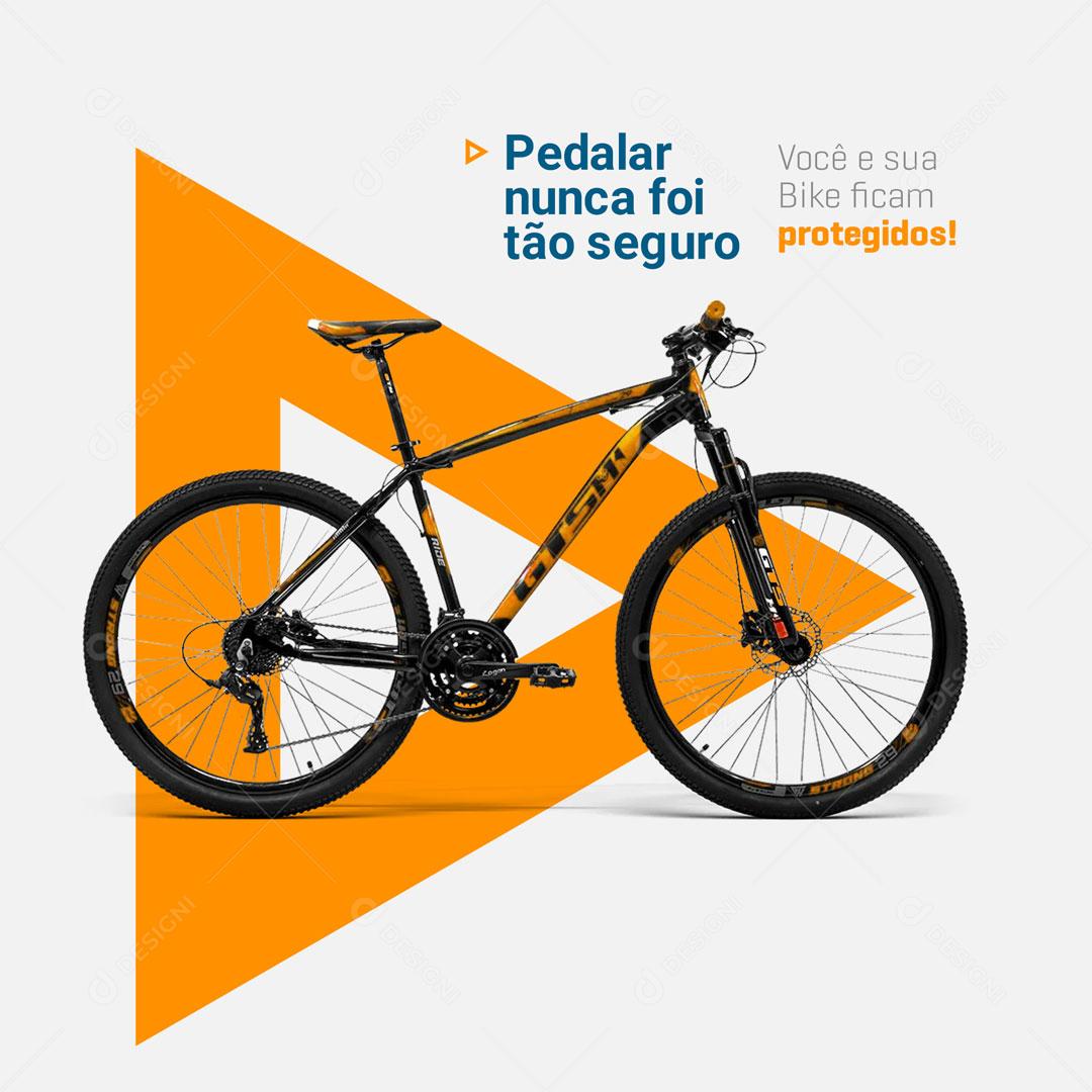 Pedalar Nunca Foi Tão Seguro Você e Sua Bike Protegida Social Media PSD Editável