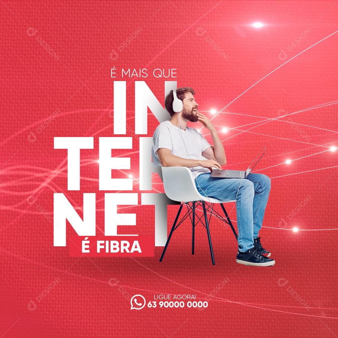 Provedor de Internet Fibra Social Media PSD Editável