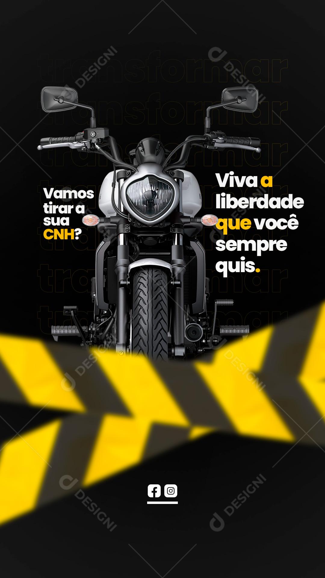 Social Media Story Auto Escola Vamos Tirar a Sua CNH PSD Editável