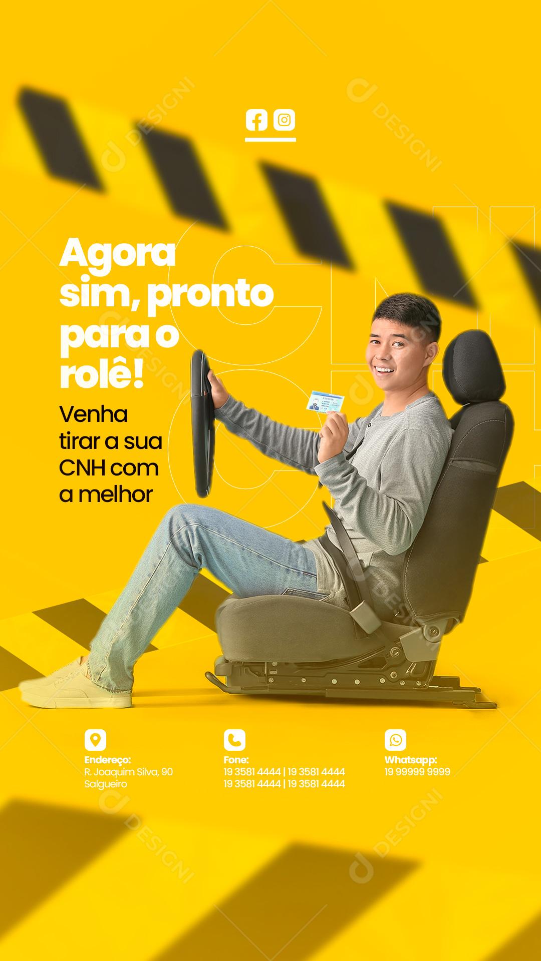 Social Media Story Auto Escola Venha Tirar Sua CNH PSD Editável