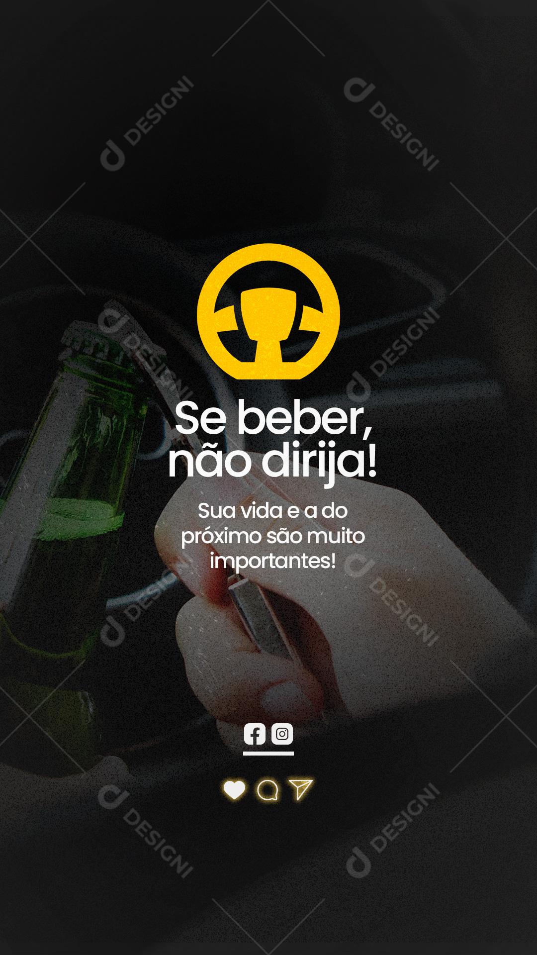 Social Media Story Auto Escola Se Beber Não Dirija PSD Editável