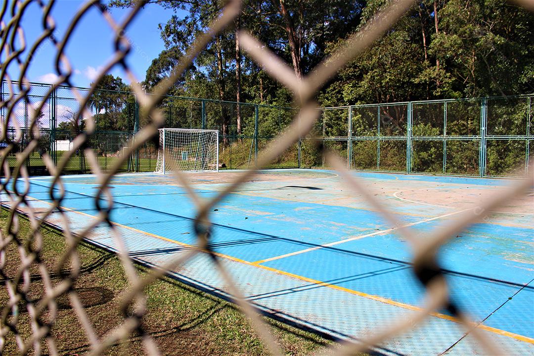 Vista da quadra de futebol esporte