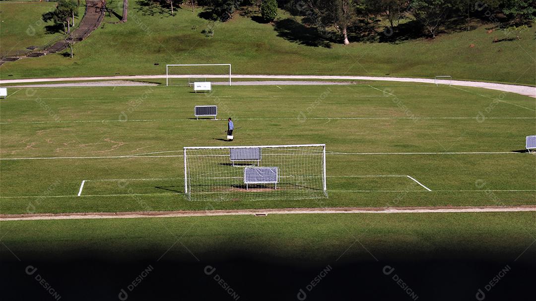 Vista de uma Arquibancada campo futebol jogo