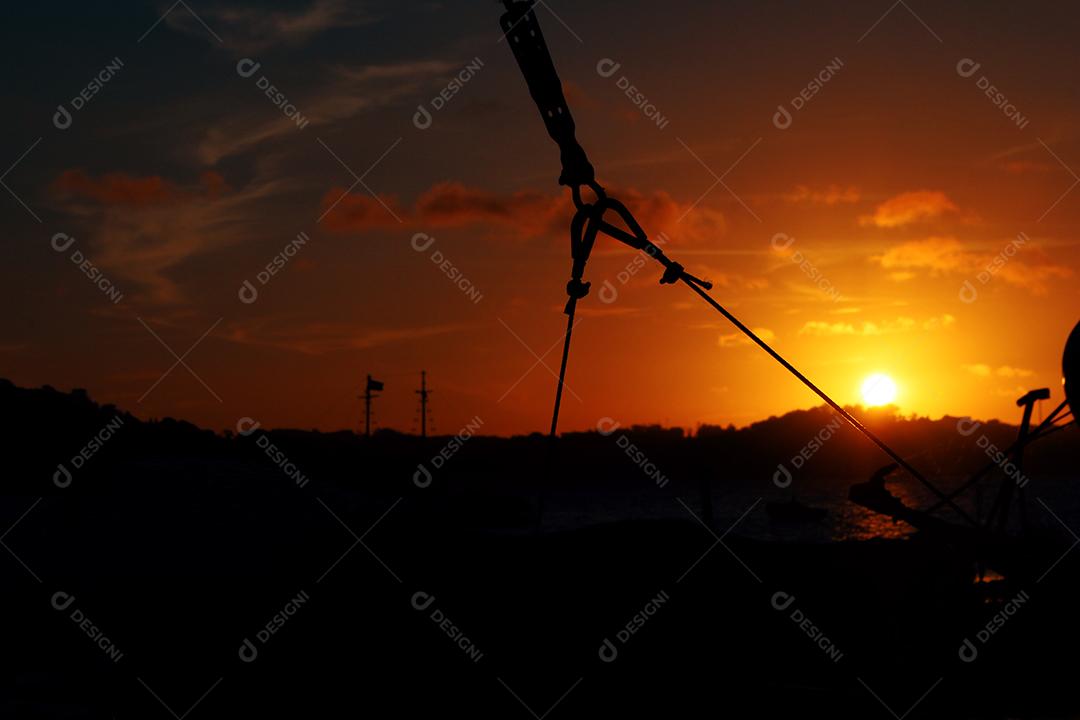 Paisagem matos vista por do sol céu nublado