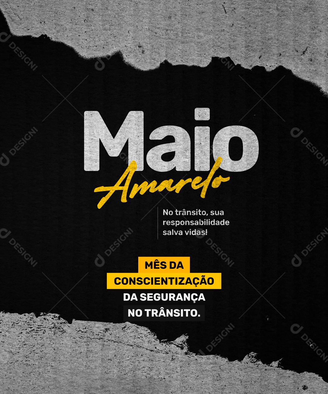 Maio Amarelo Data Comemorativa Social Media PSD Editável