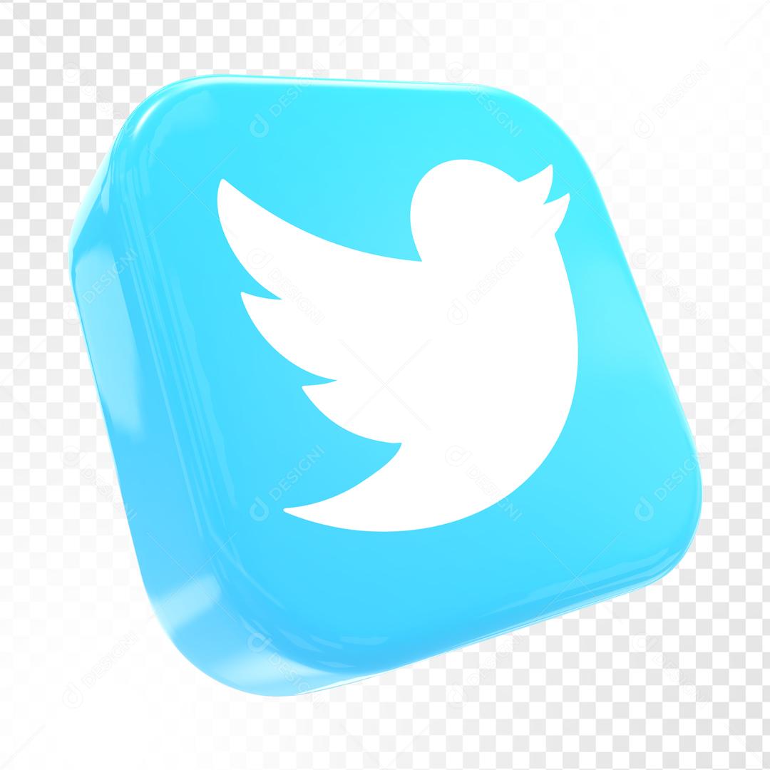 Twitter Elemento 3D Para Composição PSD