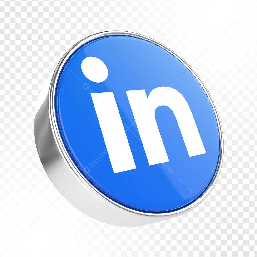 Ícone 3D Linkedin Para Composição PSD