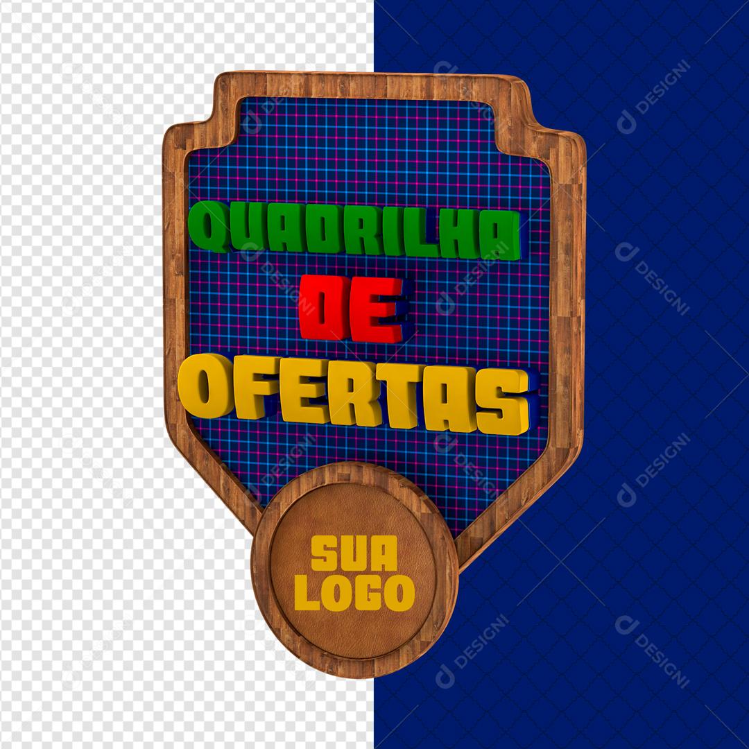 Selo 3D Para Composição Quadrilha De Ofertas PSD Editável