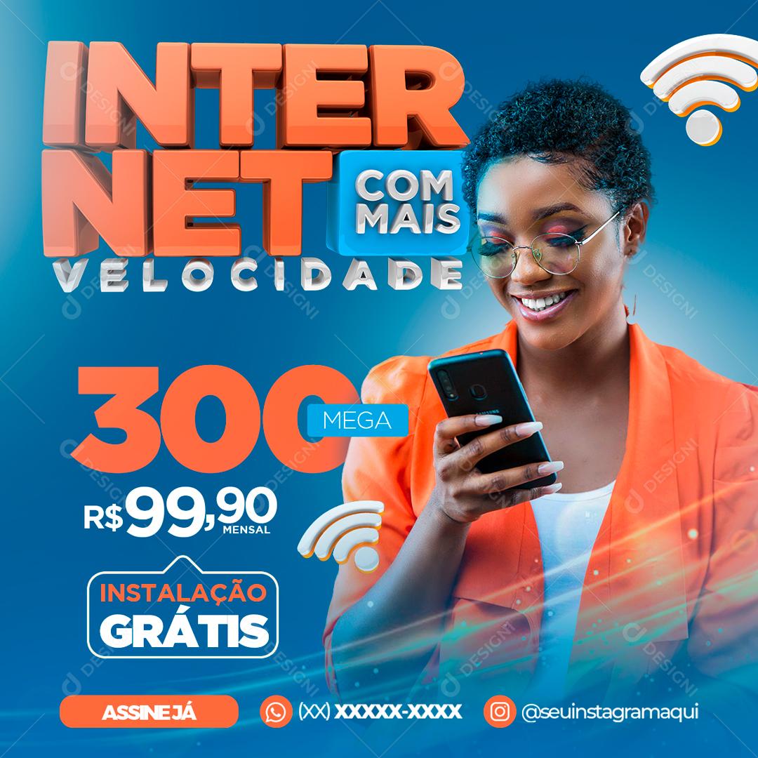 Internet Com Mais Velocidade Promoção Social Media PSD Editável