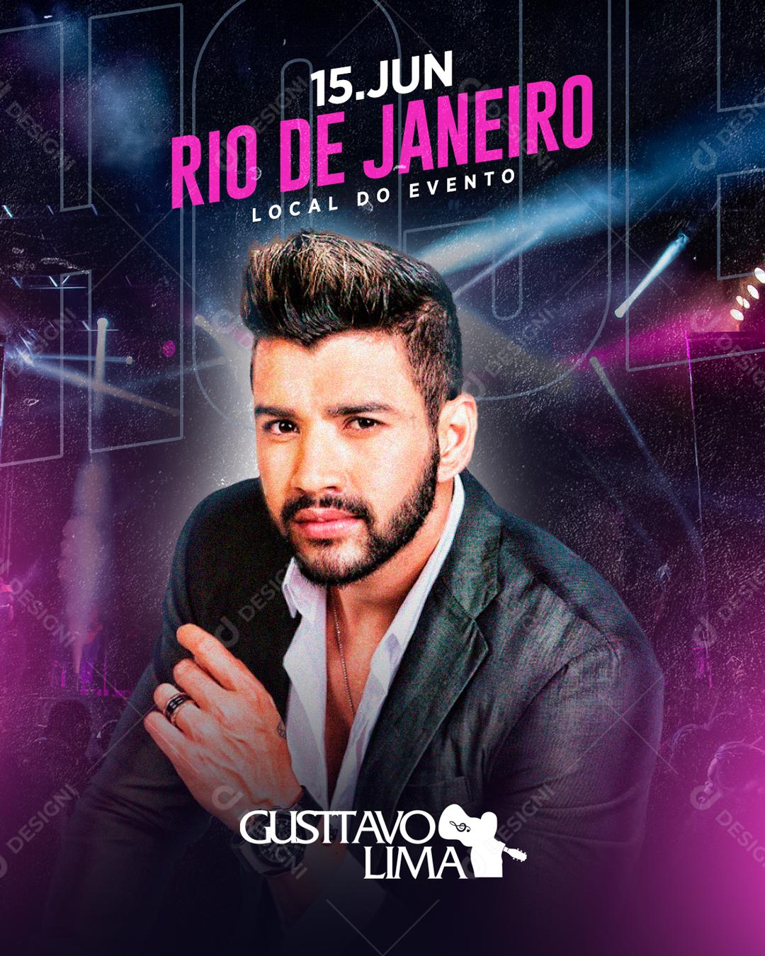 Flyer Gustavo Lima Rio De Janeiro Social Media PSD Editável