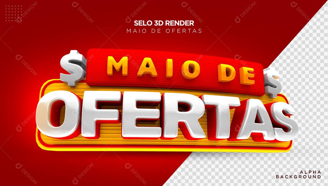 Selo 3D Para Composição Maio De Ofertas PSD Editável