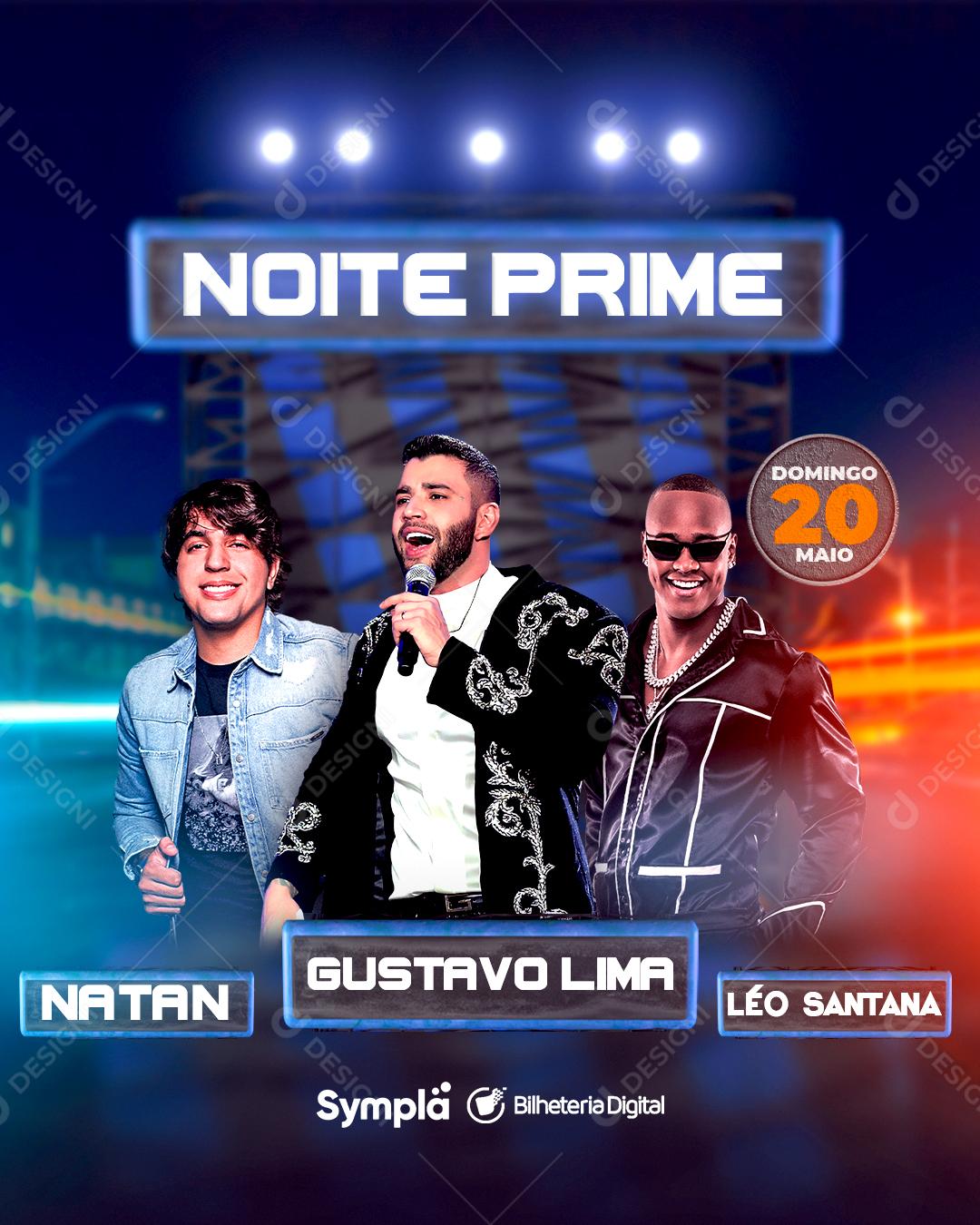 Flyer Agenda Semanal Noite Prime Gustavo Lima Social Media PSD Editável