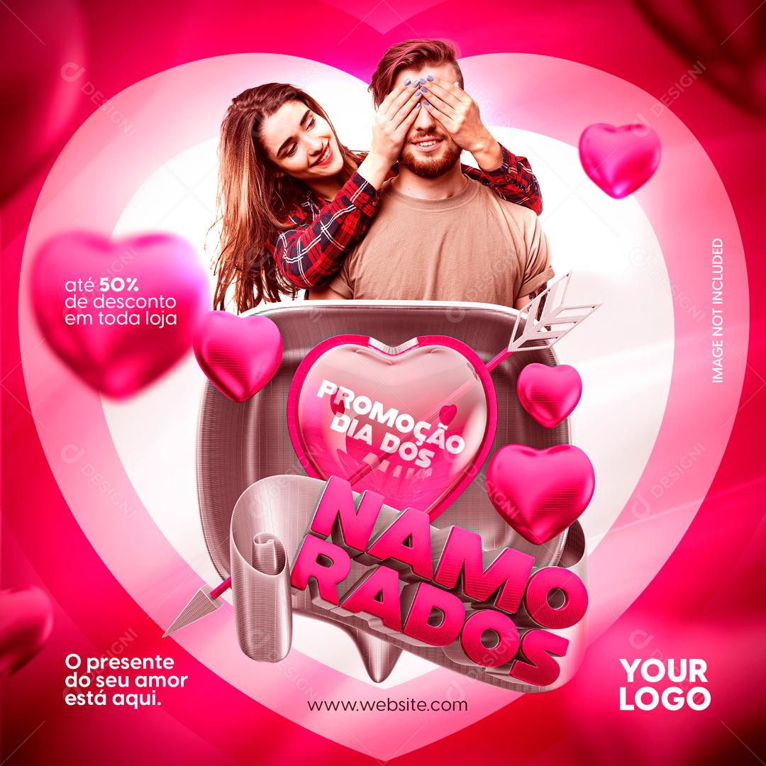 Dia Dos Namorados Promoções Descontos Social Media PSD Editável