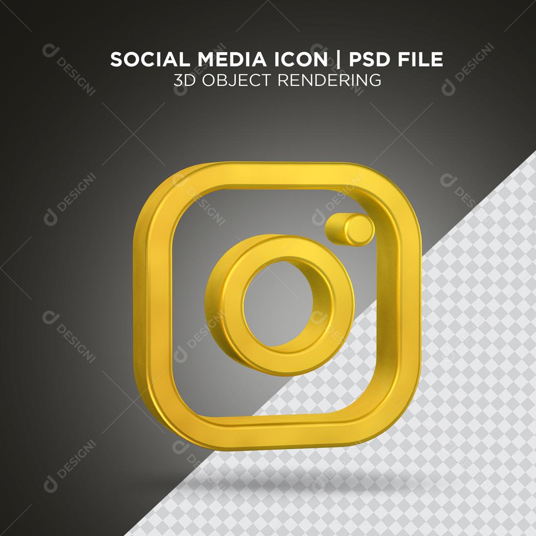 Ícone 3D Instagram Para Composição PSD