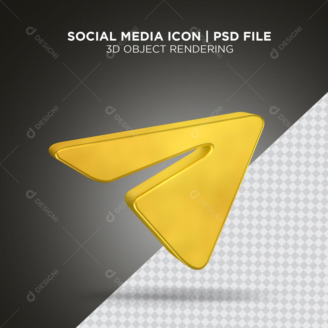 Ícone 3D Telegram Para Composição PSD