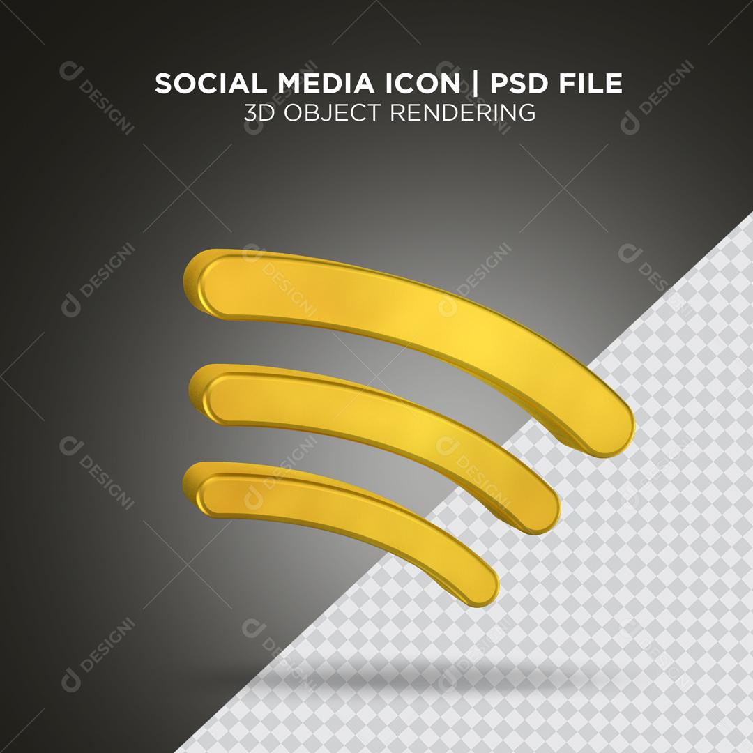 3D Spotify Icon For Composition PSD