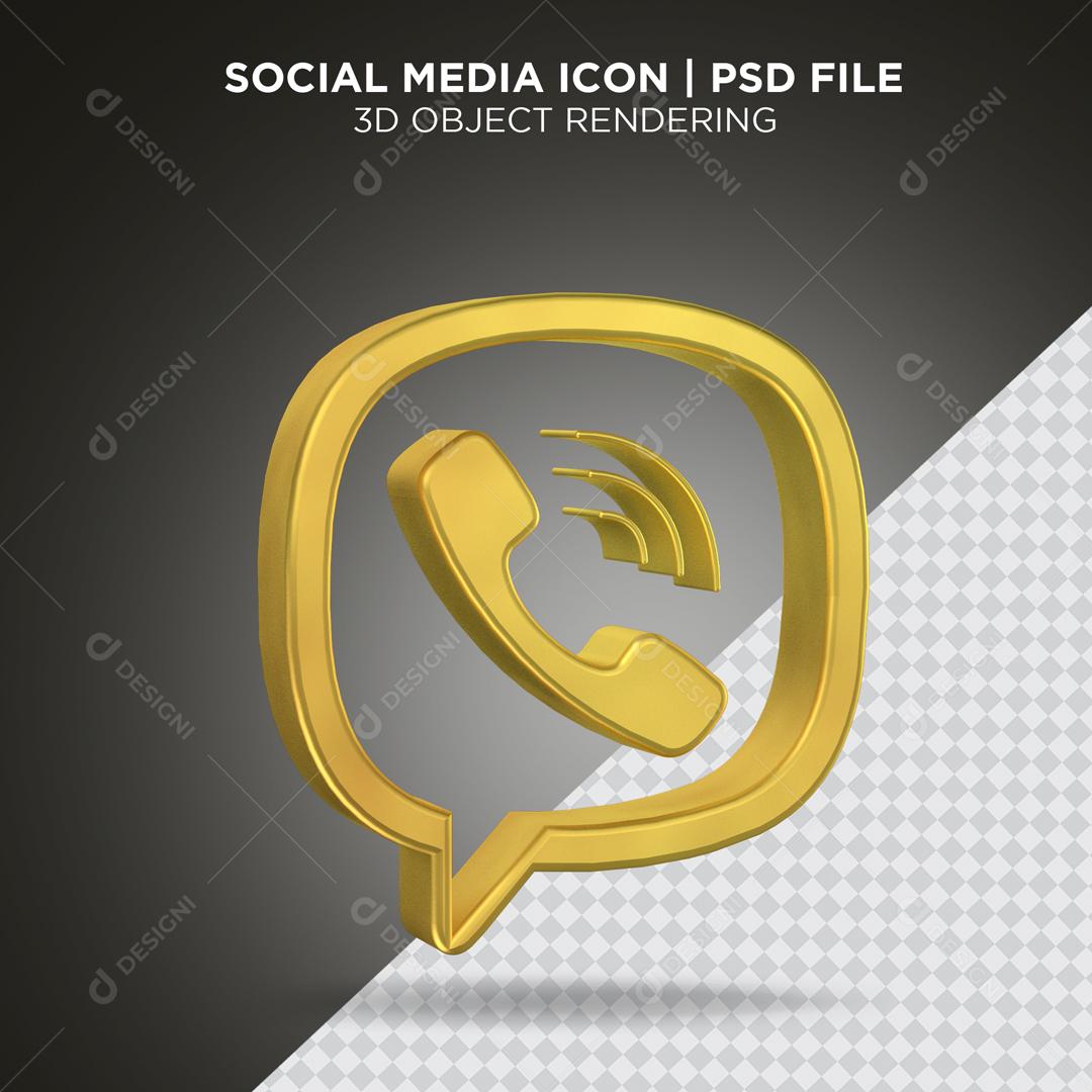 Ícone 3D Telefone Para Composição PSD