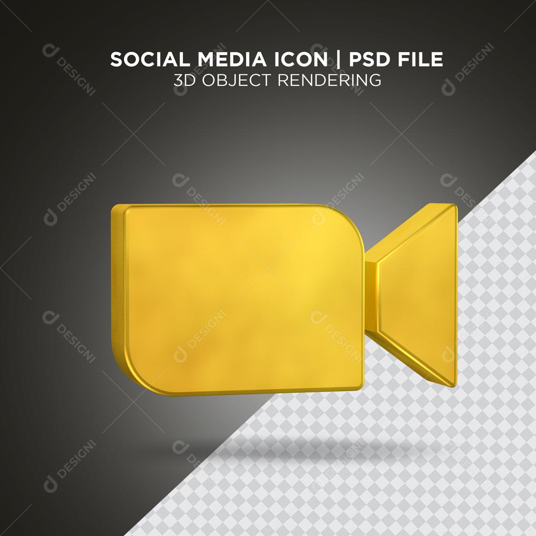 Ícone 3D Vídeo Para Composição PSD