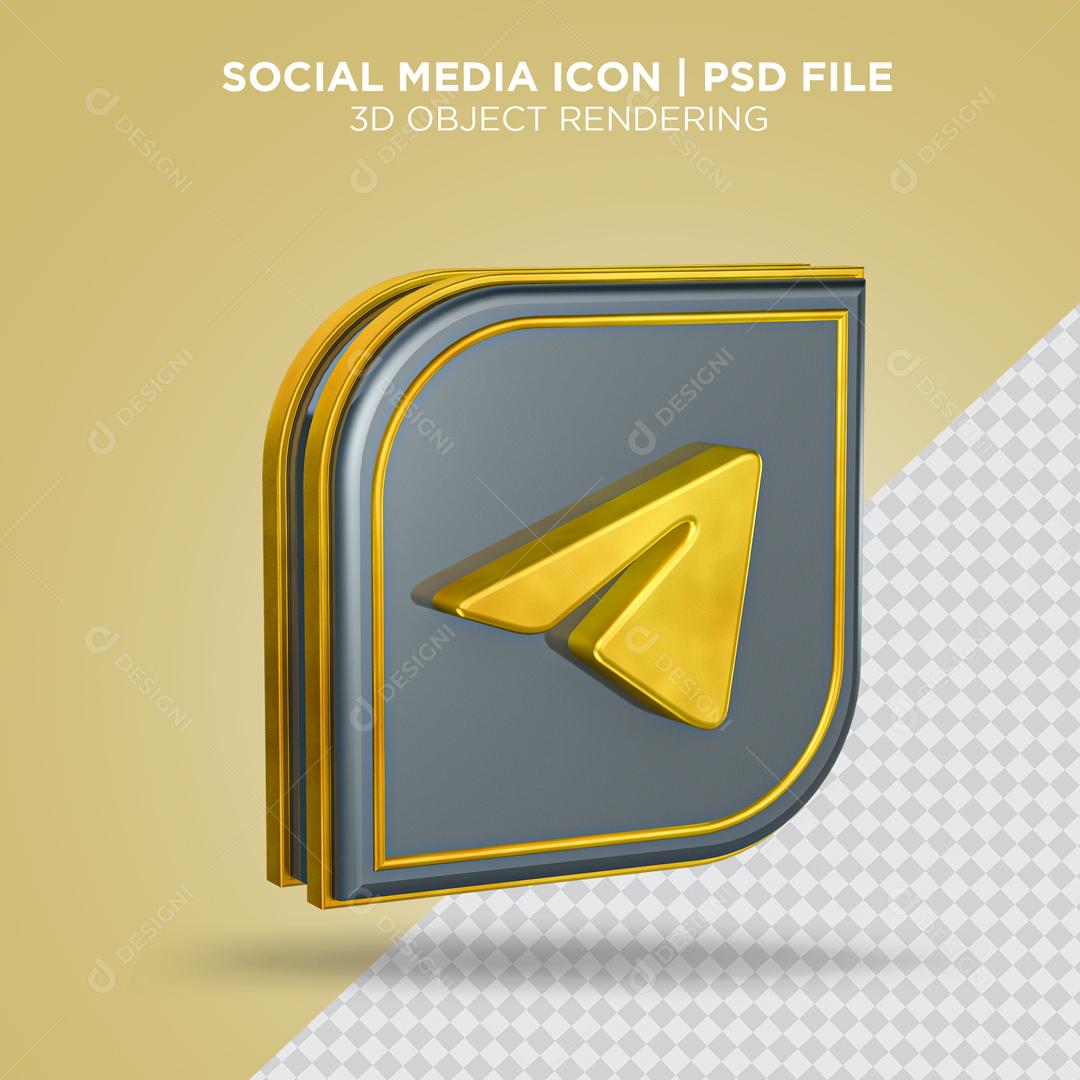 Telegram Elemento 3D Para Composição PSD