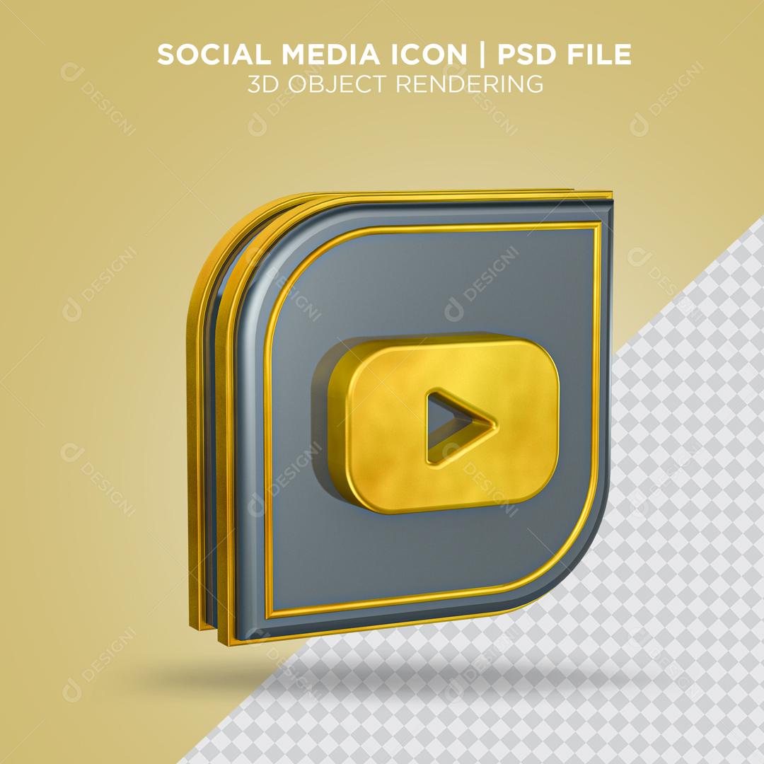 Youtube Elemento 3D Para Composição PSD