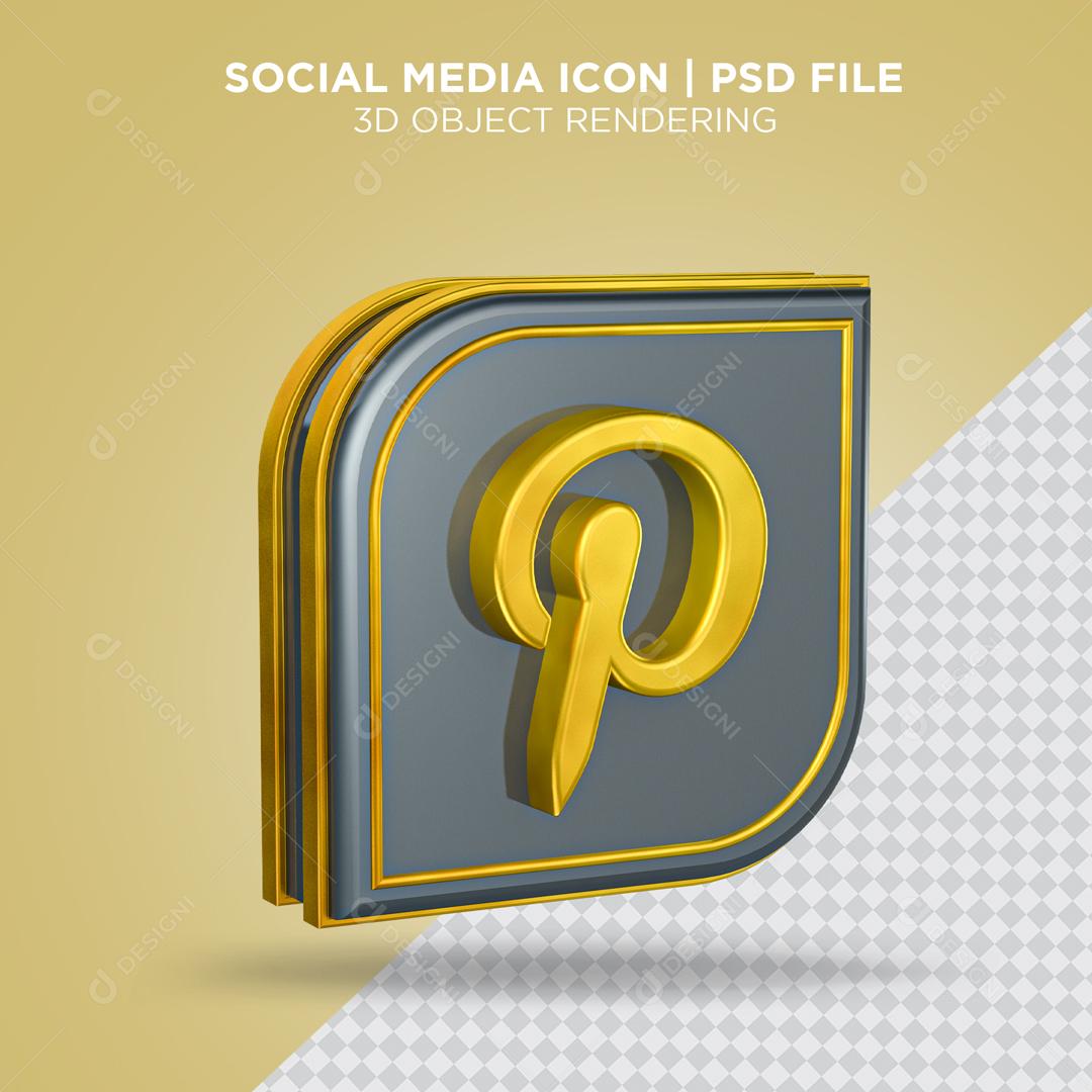 Pinterest Elemento 3D Para Composição PSD