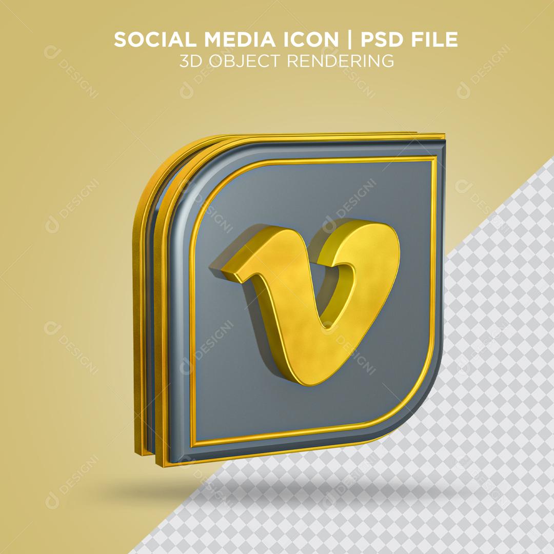Vimeo 3D Element For Composition PSD