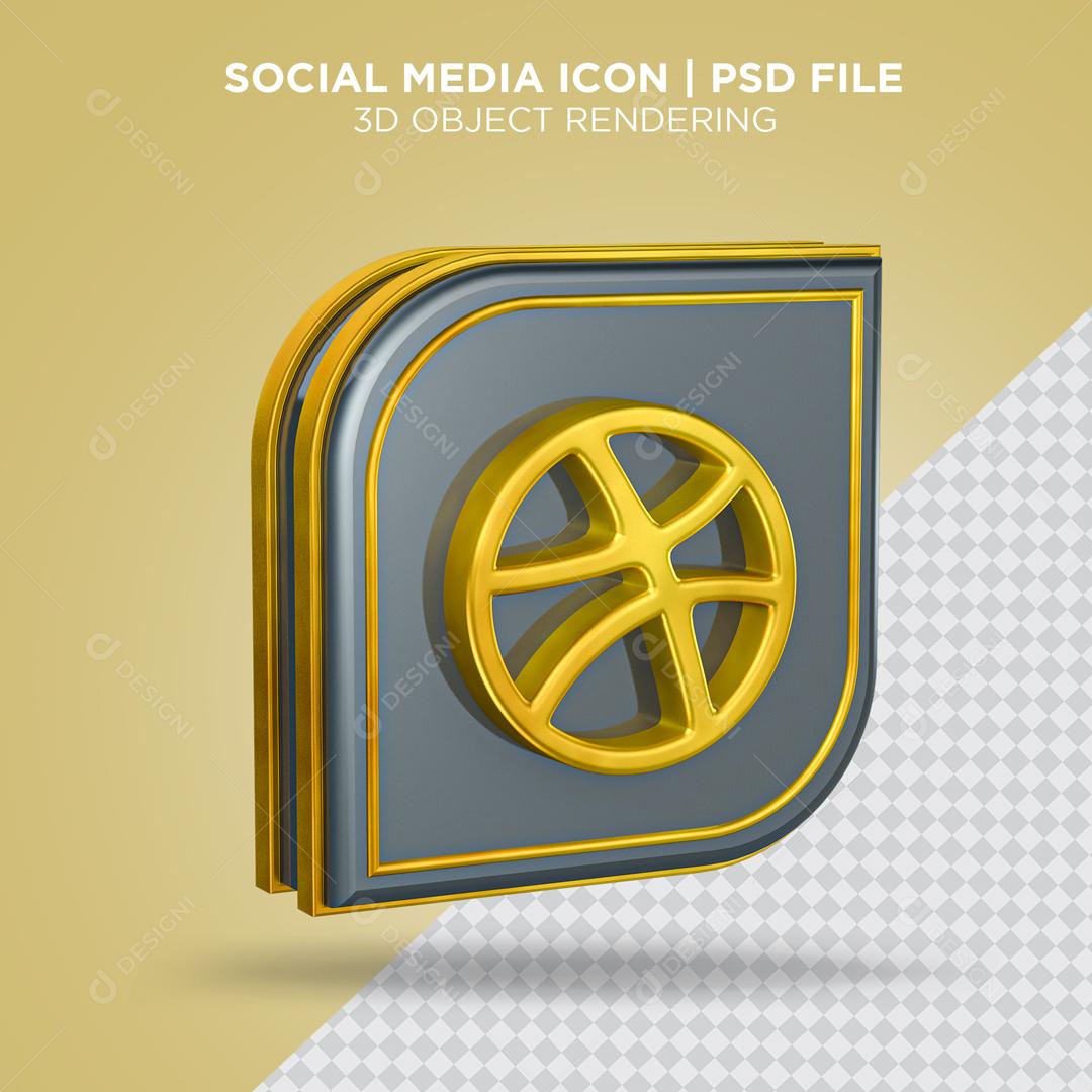 Dribbble Elemento 3D Para Composição PSD