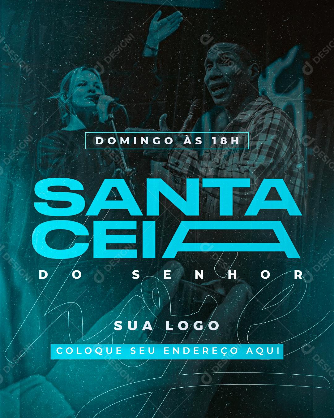 Flyer Santa Ceia Domingo Ás 18H Social Media PSD Editável