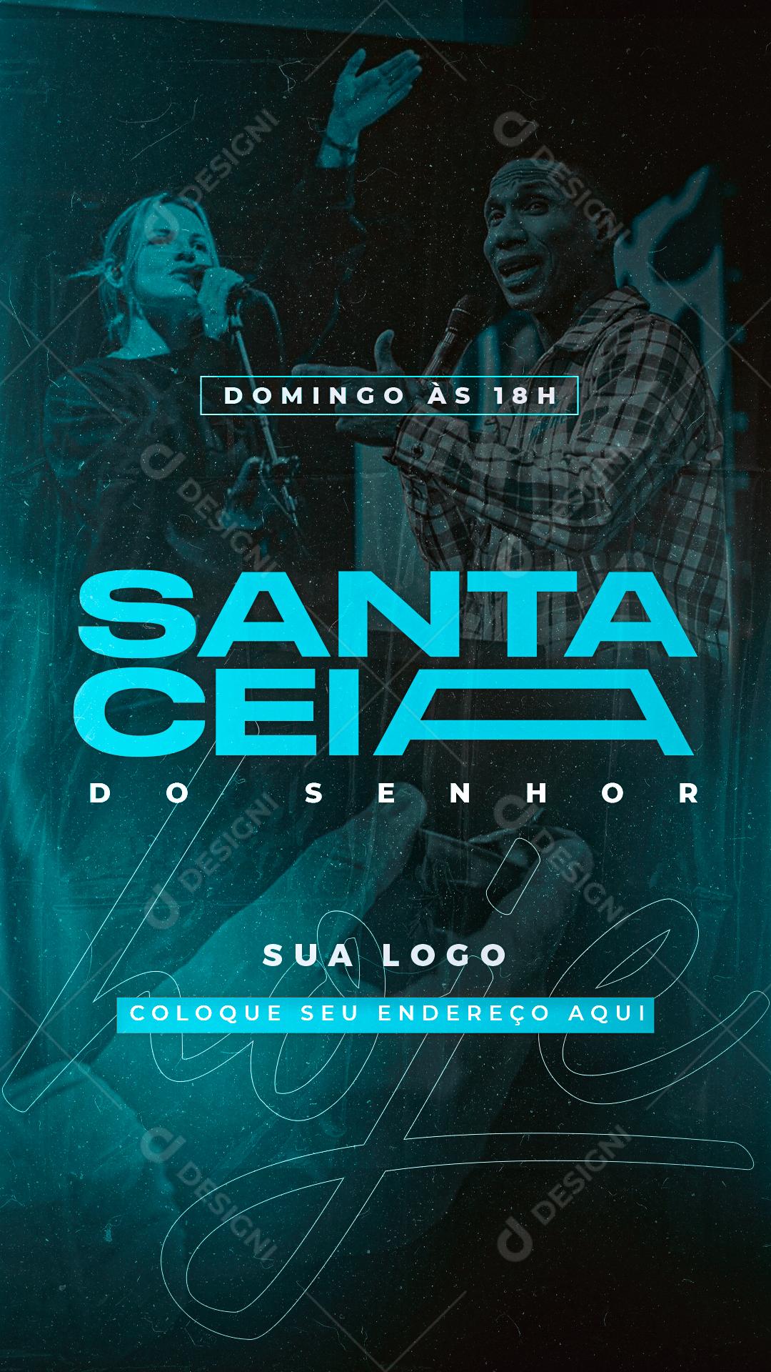 Flyer Santa Ceia Domingo Ás 18H Social Media PSD Editável