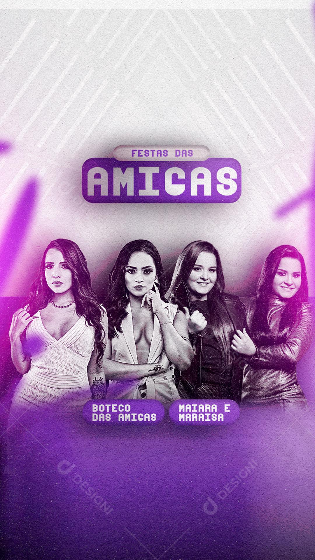 Flyer Festas Das Amigas Shows Social Media PSD Editável