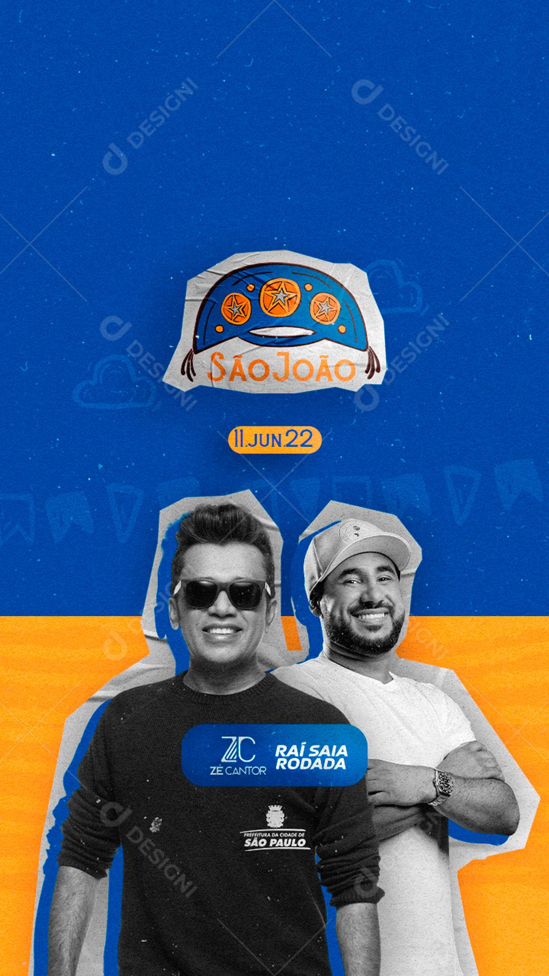 Flyer São João Saia Rodada Social Media PSD Editável