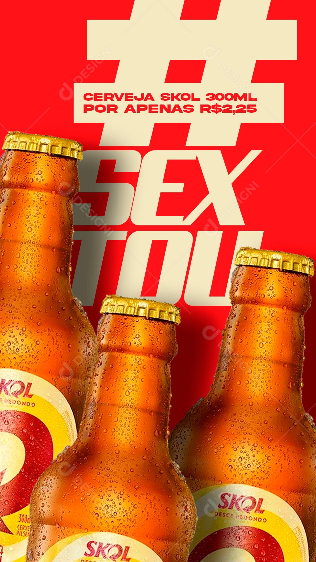 Social Media Story Cerveja Skol Bares Distribuidora PSD Editável