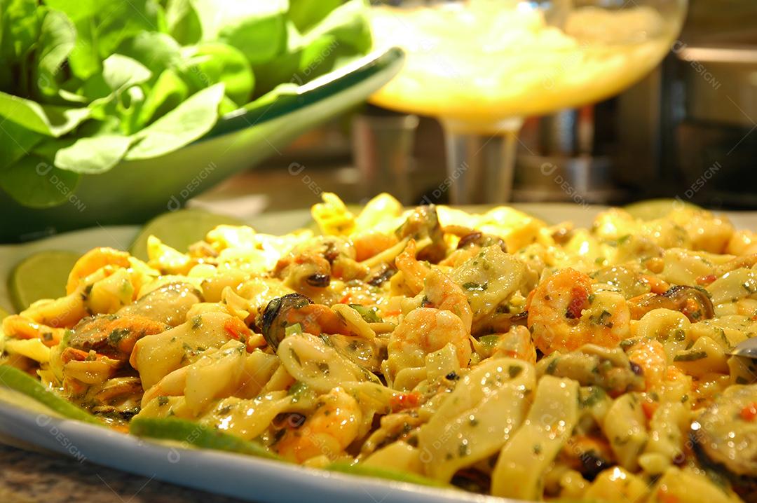 Noodle food on a plate