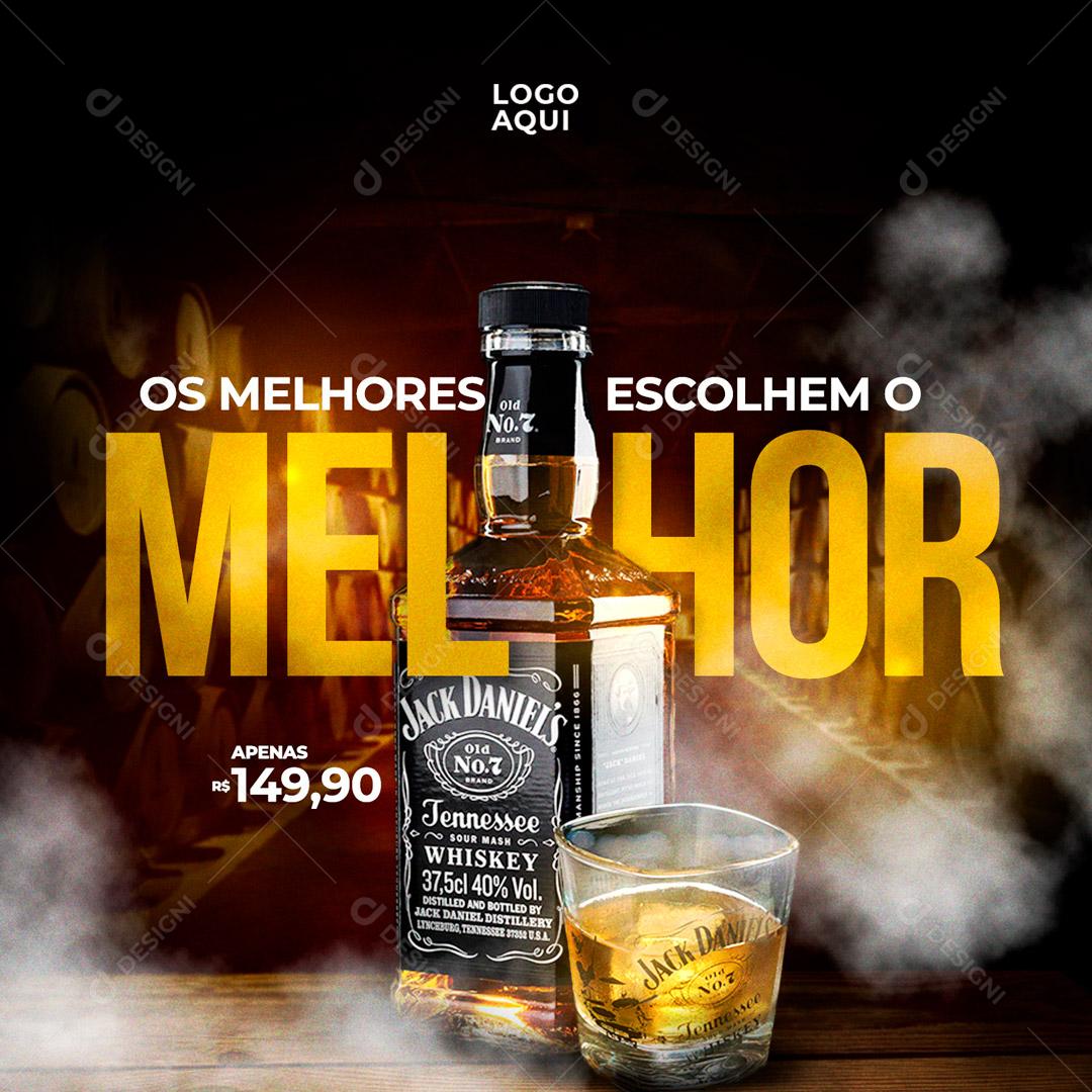 Post Bebidas Jack Daniels Whisky Social Media PSD Editável