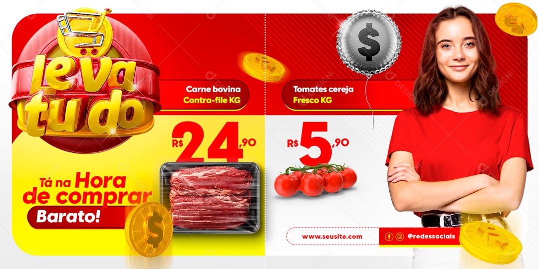 Carrossel Promoção Leva Tudo Tá Na Hora De Comprar Social Media PSD Editável