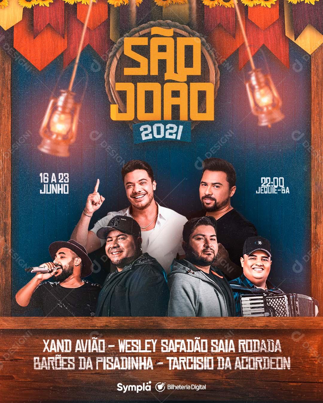 Flyer Agenda Semanal São João Social Media PSD Editável